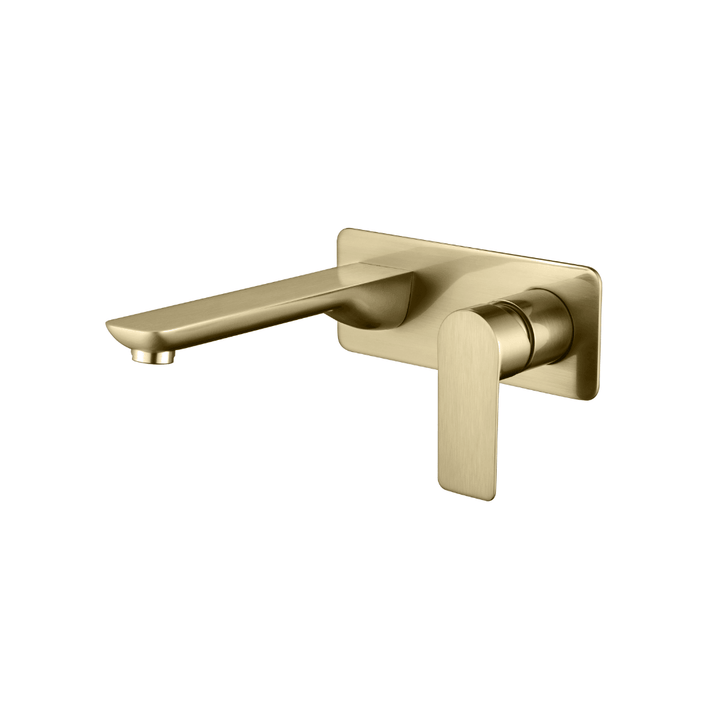 RHINO Wall Basin/Bath Mixer - Brushed Gold - VERVE BATHROOM DESIGN
