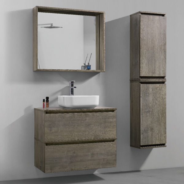 FERN Wall Hung Single Vanity Dark Oak 800mm