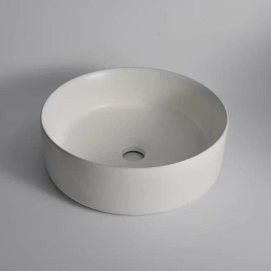 HALO 360mm Round Counter Basin - Matte White - VERVE BATHROOM DESIGN