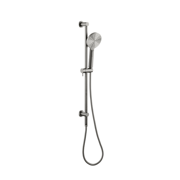 Shower On Rail Set Top Inlet - Brushed Nickel - VERVE BATHROOM DESIGN