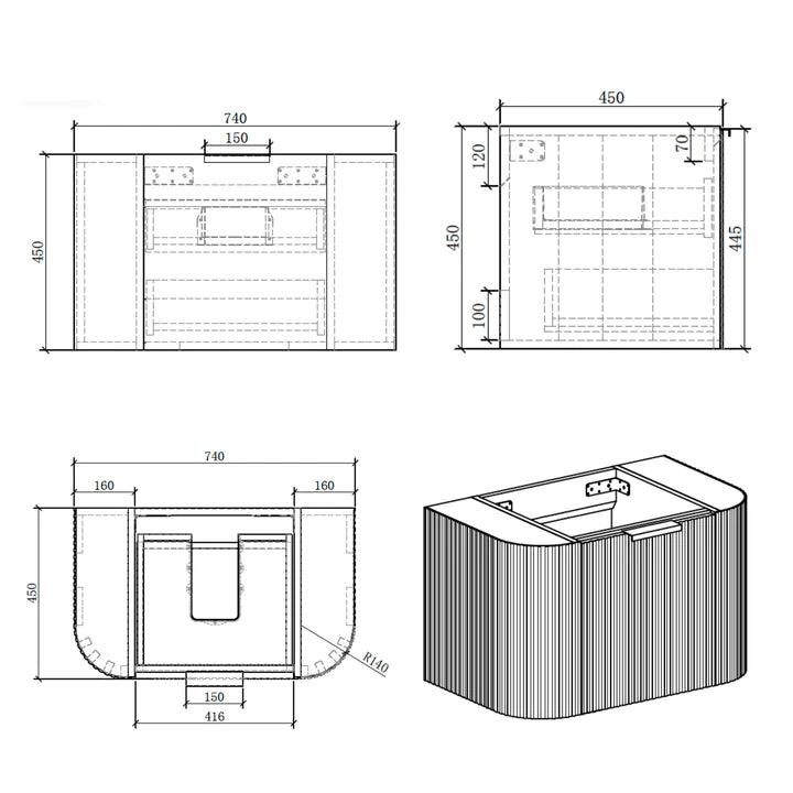 ZEHRA Single & Double Wall Hung Vanity White - VERVE BATHROOM DESIGN