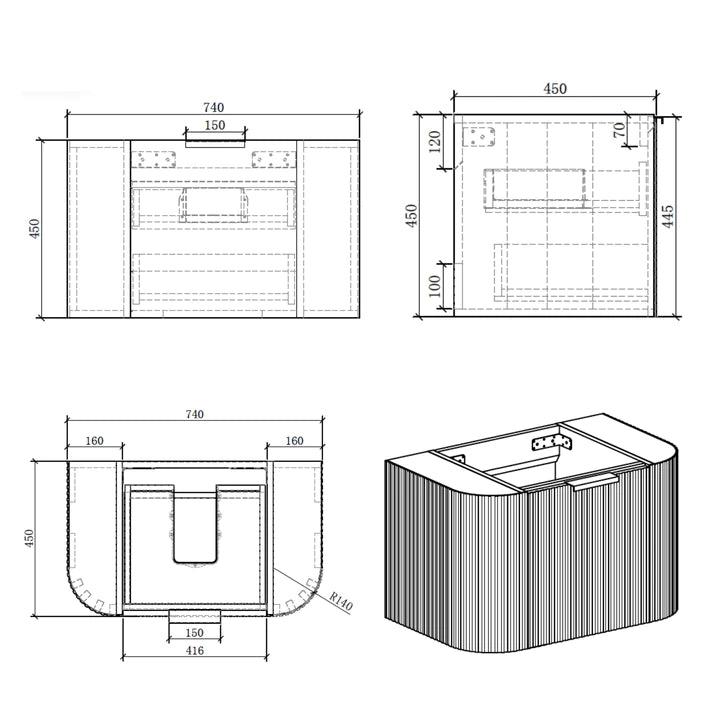 ZEHRA Single & Double Wall Hung Vanity Oak - VERVE BATHROOM DESIGN