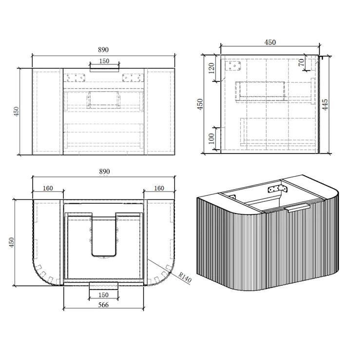 ZEHRA Single & Double Wall Hung Vanity White - VERVE BATHROOM DESIGN