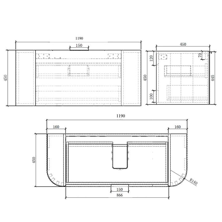 ZEHRA Single & Double Wall Hung Vanity Oak - VERVE BATHROOM DESIGN