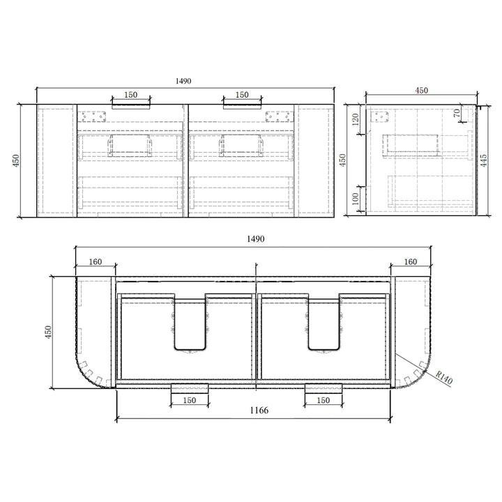 ZEHRA Single & Double Wall Hung Vanity White - VERVE BATHROOM DESIGN