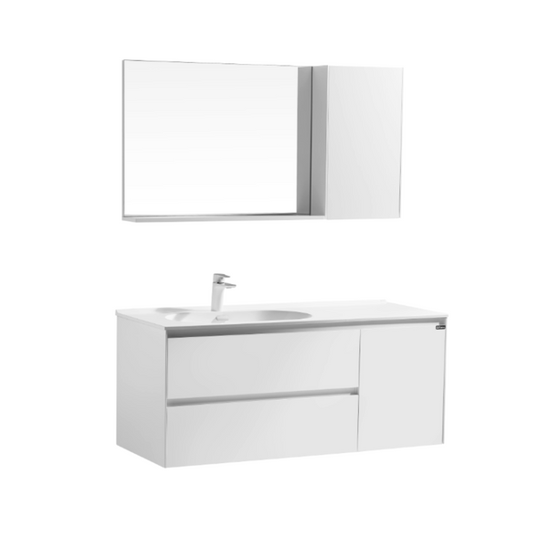 JADE Wall Hung Single Vanity Matte White 1200mm