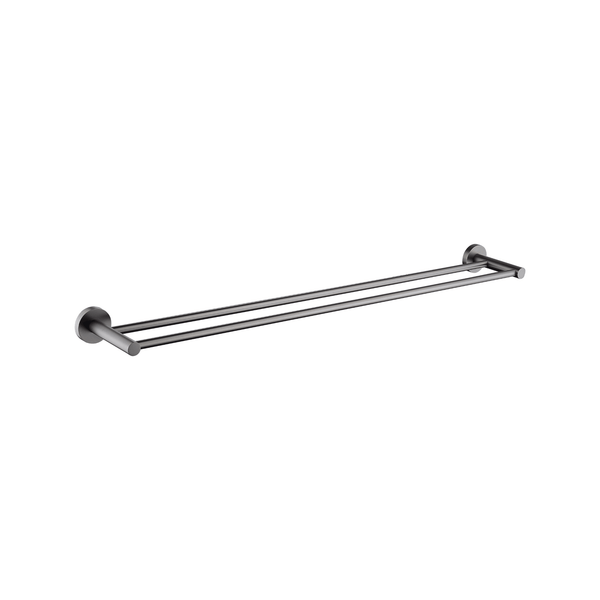 Sebastian Double Towel Rail - Brush Gun Metal - VERVE BATHROOM DESIGN