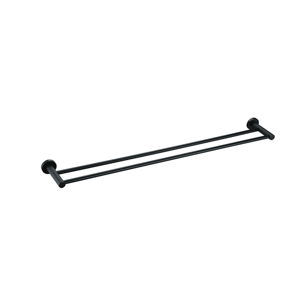 Sebastian Double Towel Rail - Matte Black - VERVE BATHROOM DESIGN