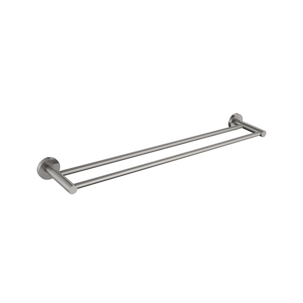 Sebastian Double Towel Rail - Brushed Nickel - VERVE BATHROOM DESIGN