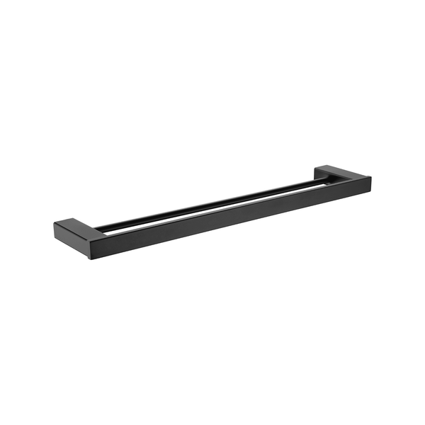 Rhino Double Towel Rail - Black - VERVE BATHROOM DESIGN