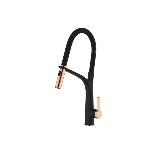 ELLA Pull-Out Sink Mixer - Black Rose Gold - VERVE BATHROOM DESIGN