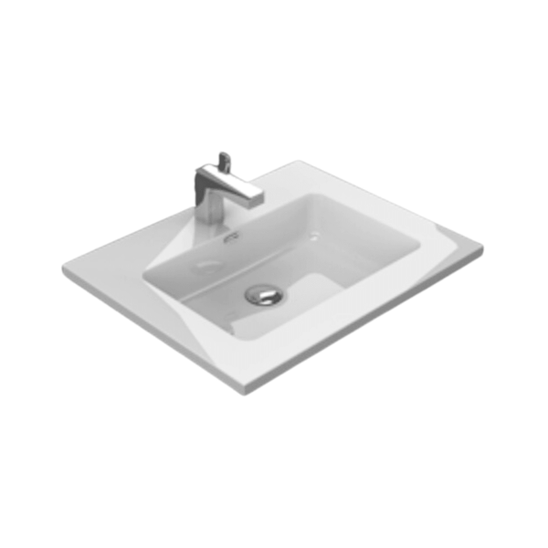 Solid Surface Resin Basin (Gel Coating) with Taphole Shinning White - VERVE BATHROOM DESIGN