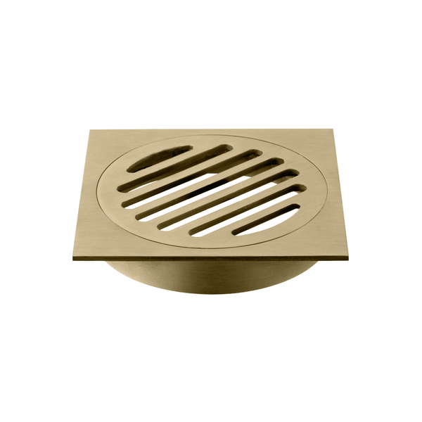 RHINO Floor Drain - Brushed Gold - VERVE BATHROOM DESIGN