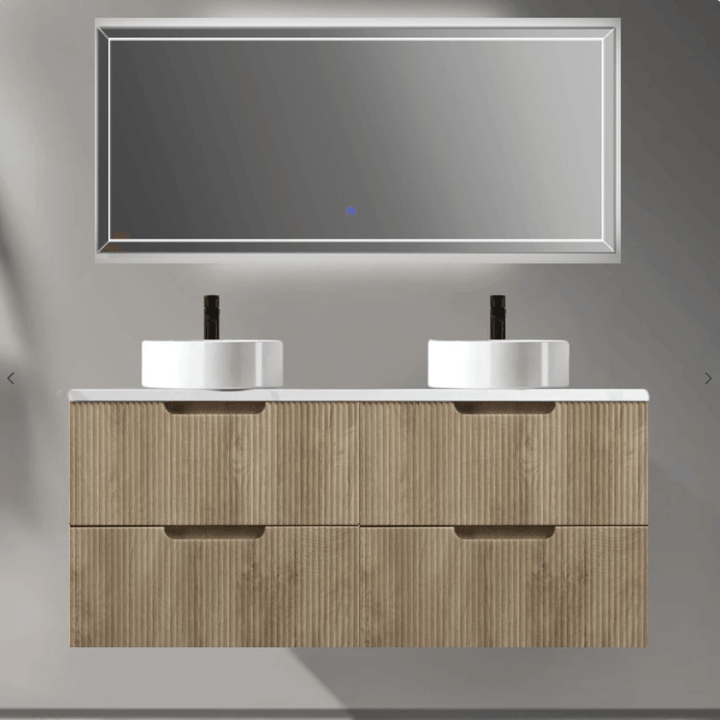IDA Single & Double Wall Hung Vanity Oak - VERVE BATHROOM DESIGN