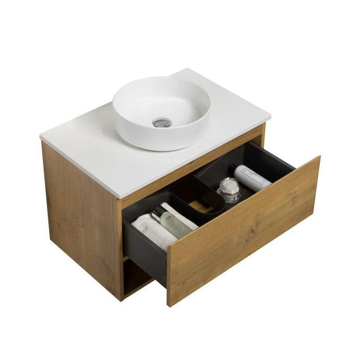 DELSA Single & Double Wall Hung Vanity Oak - VERVE BATHROOM DESIGN