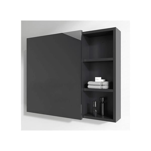 Mirror Cabinet with Open Shelf Grey - VERVE BATHROOM DESIGN