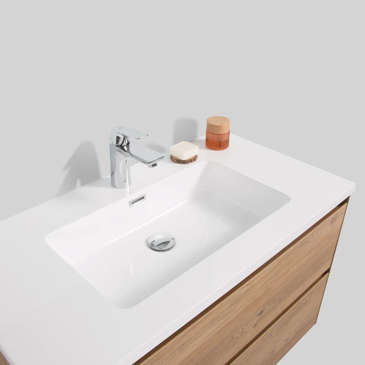 KOJONUP Single & Double Wall Hung Vanity Oak - VERVE BATHROOM DESIGN