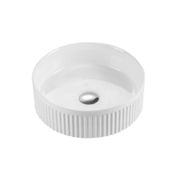 BEYOND2 Round Ceramic Bench Basin Matte White - VERVE BATHROOM DESIGN