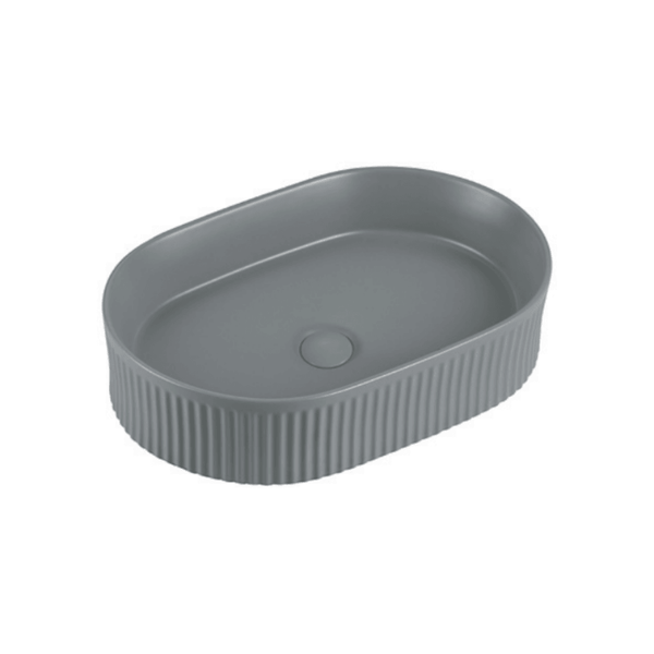 BEYOND5 OVAL Ceramic Bench Basin Matte Light Grey - VERVE BATHROOM DESIGN