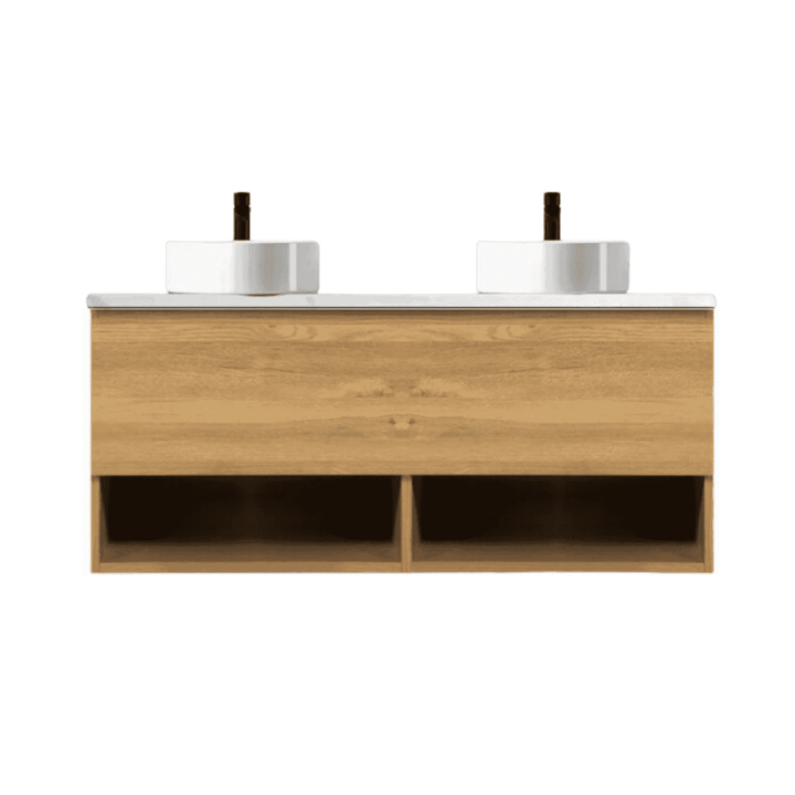 DELSA Single & Double Wall Hung Vanity Oak - VERVE BATHROOM DESIGN