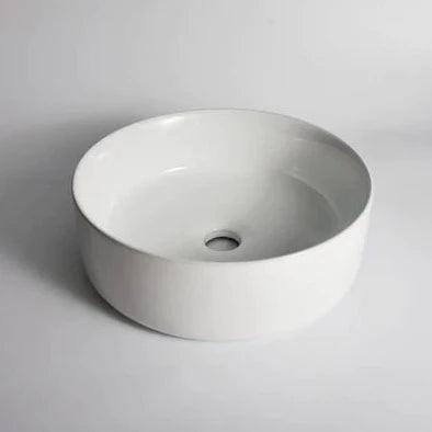 HALO 360mm Round Above Counter Basin - Gloss White - VERVE BATHROOM DESIGN