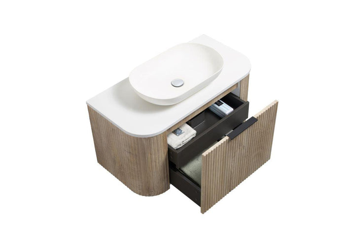 ZEHRA Single & Double Wall Hung Vanity Oak - VERVE BATHROOM DESIGN