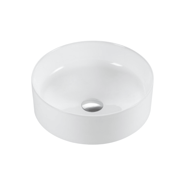 R60 Round Ceramic Bench Basin Shinning White - VERVE BATHROOM DESIGN