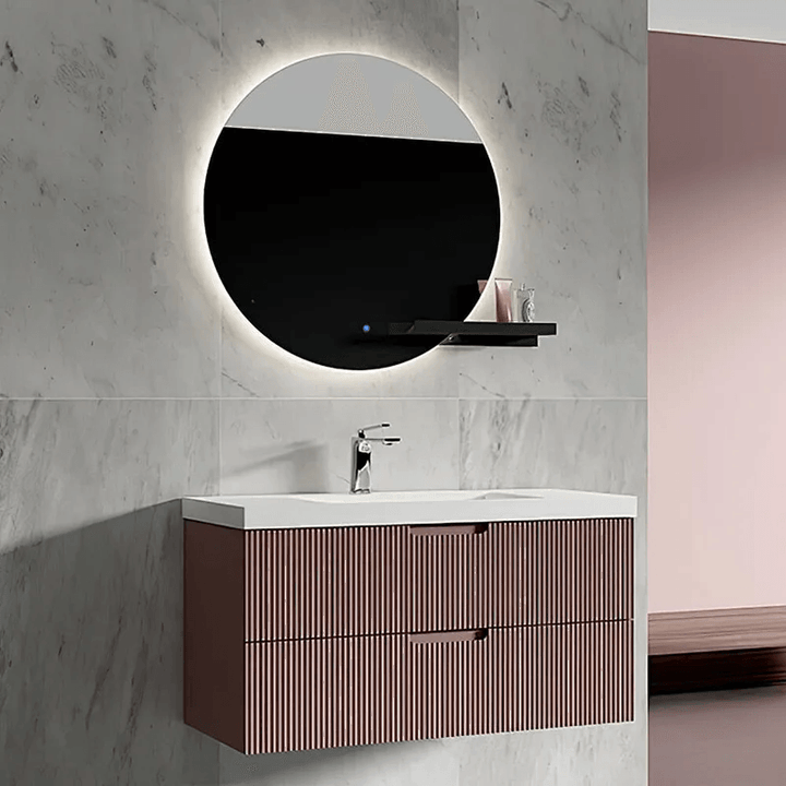 IDA Wall Hung Single Vanity Dusty Rose 900mm - VERVE BATHROOM DESIGN