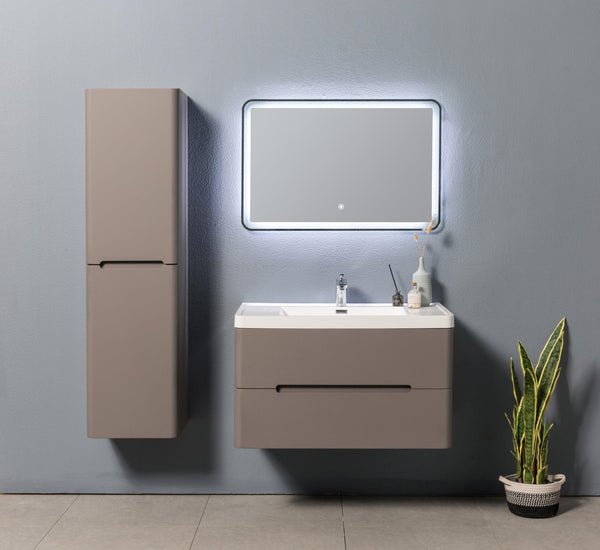 FOREST Wall Hung Groove Single Vanity Misty Grey 1200mm - VERVE BATHROOM DESIGN