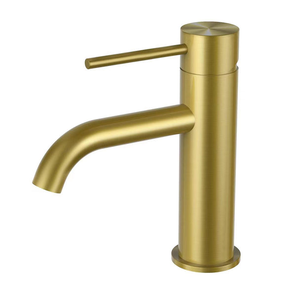 GROOVE Basin Mixer - Brushed Gold - VERVE BATHROOM DESIGN