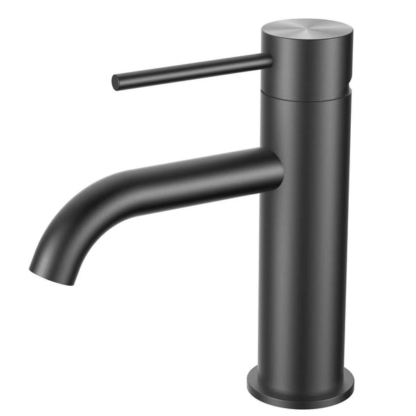 GROOVE Basin Mixer- Brushed Gun Metal - VERVE BATHROOM DESIGN