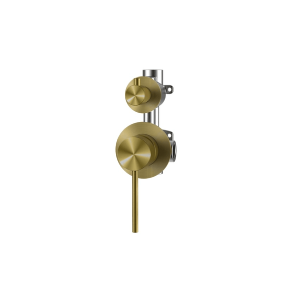 SEBASTIAN Round Shower Diverter - Brushed Gold - VERVE BATHROOM DESIGN