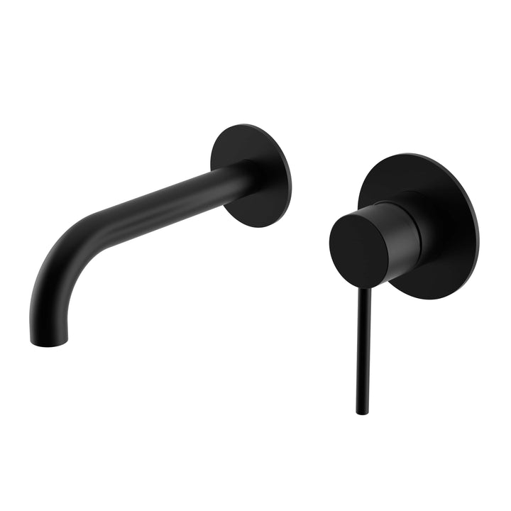 SEBASTIAN Wall Basin/Bath Mixer - Matte Black - Flat - VERVE BATHROOM DESIGN