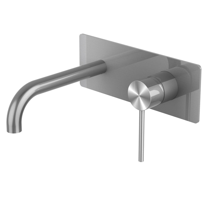 Round Wall Basin Mixer - Stainless Steel - VERVE BATHROOM DESIGN