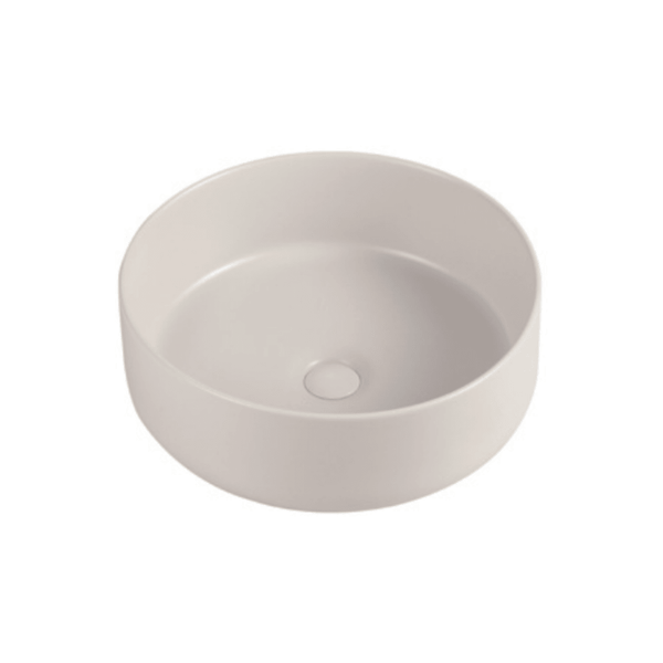 SIMPLE8 Round Ceramic Bench Basin Stone White - VERVE BATHROOM DESIGN