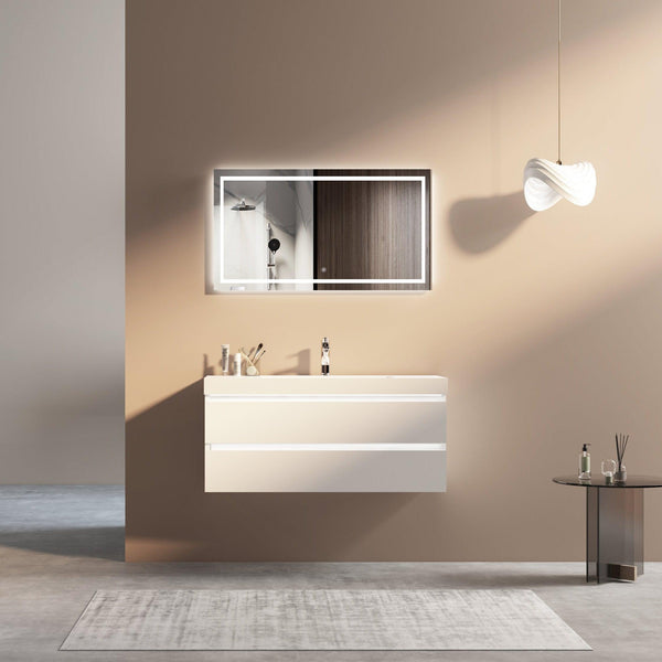 ELLSA Wall Hung Single Vanity Gloss White 900mm - VERVE BATHROOM DESIGN