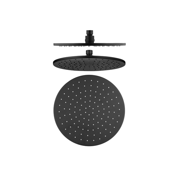 SEBASTIAN Brass Shower Rose - Matte Black - VERVE BATHROOM DESIGN