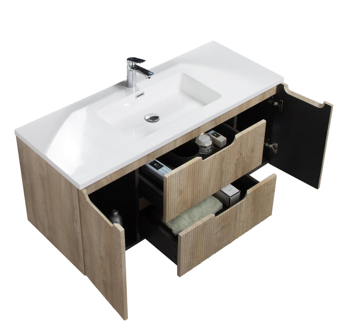 IDA Single & Double Wall Hung Vanity Oak - VERVE BATHROOM DESIGN