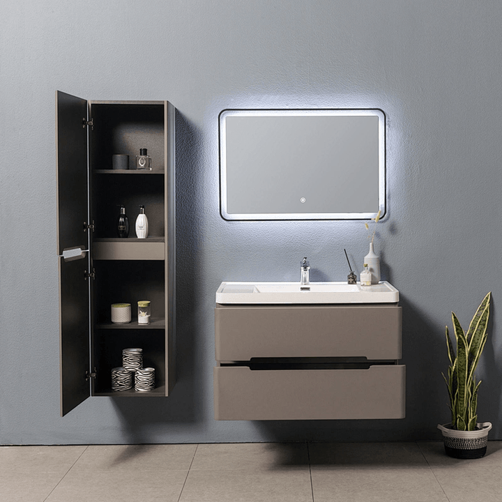 FOREST Wall Hung Groove Single Vanity Misty Grey 1200mm - VERVE BATHROOM DESIGN