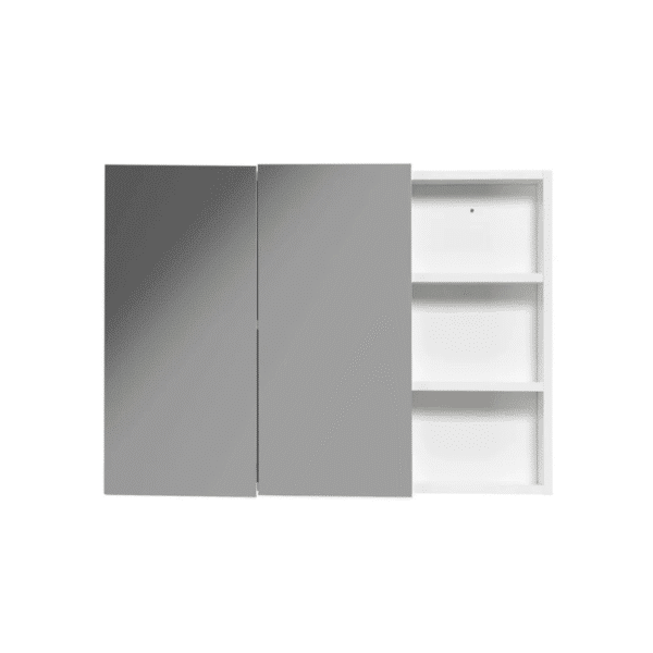 Mirror Cabinet with Open Shelf 600mm Black