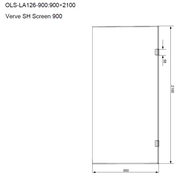 Verve Right Angle SHOWER SCREEN 900mm