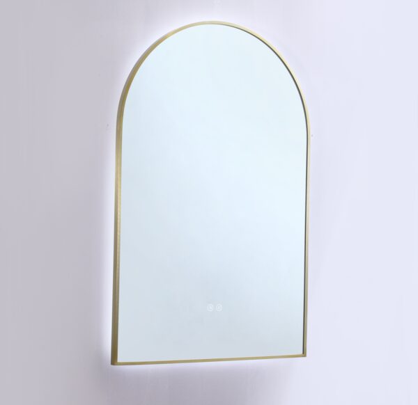 Merc Framed Arched Mirror Brushed Gold