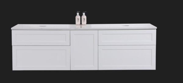 Maris 1800 Double Basin Vanity PU007 White - Including Stone