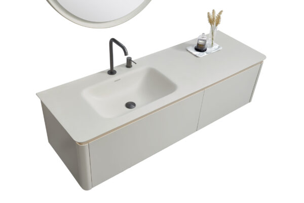 BLISS 1600 Left offset Basin Cream Colour PU038 - 1600x52x420mm