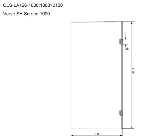 Verve Right Angle SHOWER SCREEN 1000mm