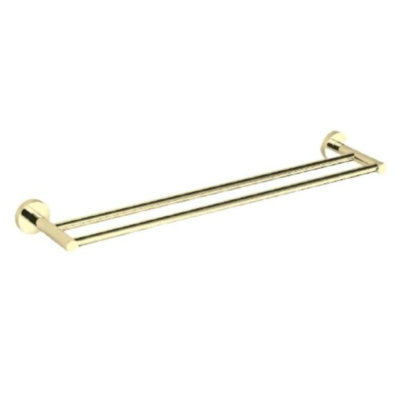 Sofia – Brushed Gold Double Towel Rail 750mm