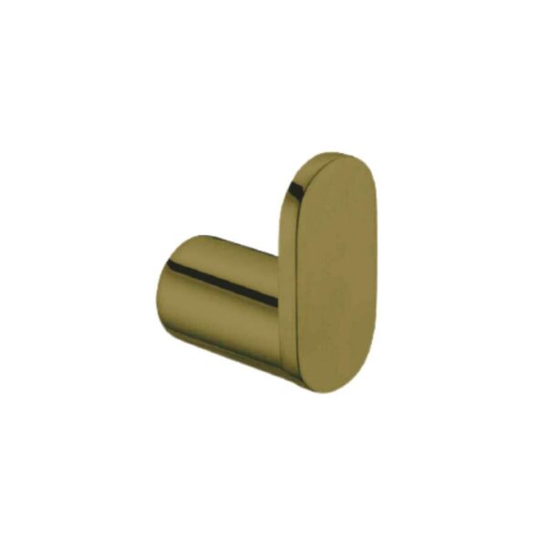 Saturn – Single Brushed Gold Robe Hook