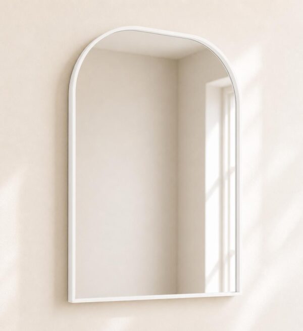 Arched Framed Mirror 600 x 750mm White