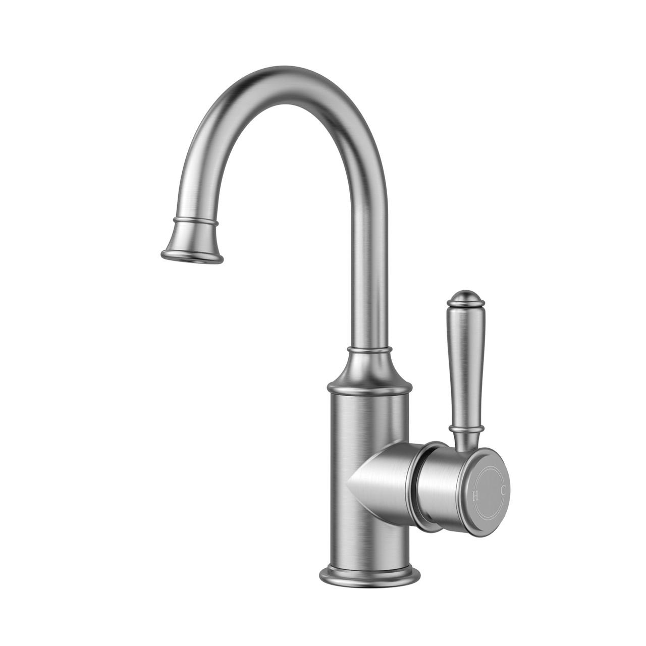 Balmoral – Brushed Nickel Gooseneck Basin Mixer