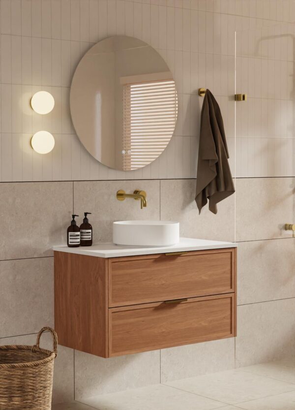 Bayside Century Teak Wall Hung Vanity 600mm